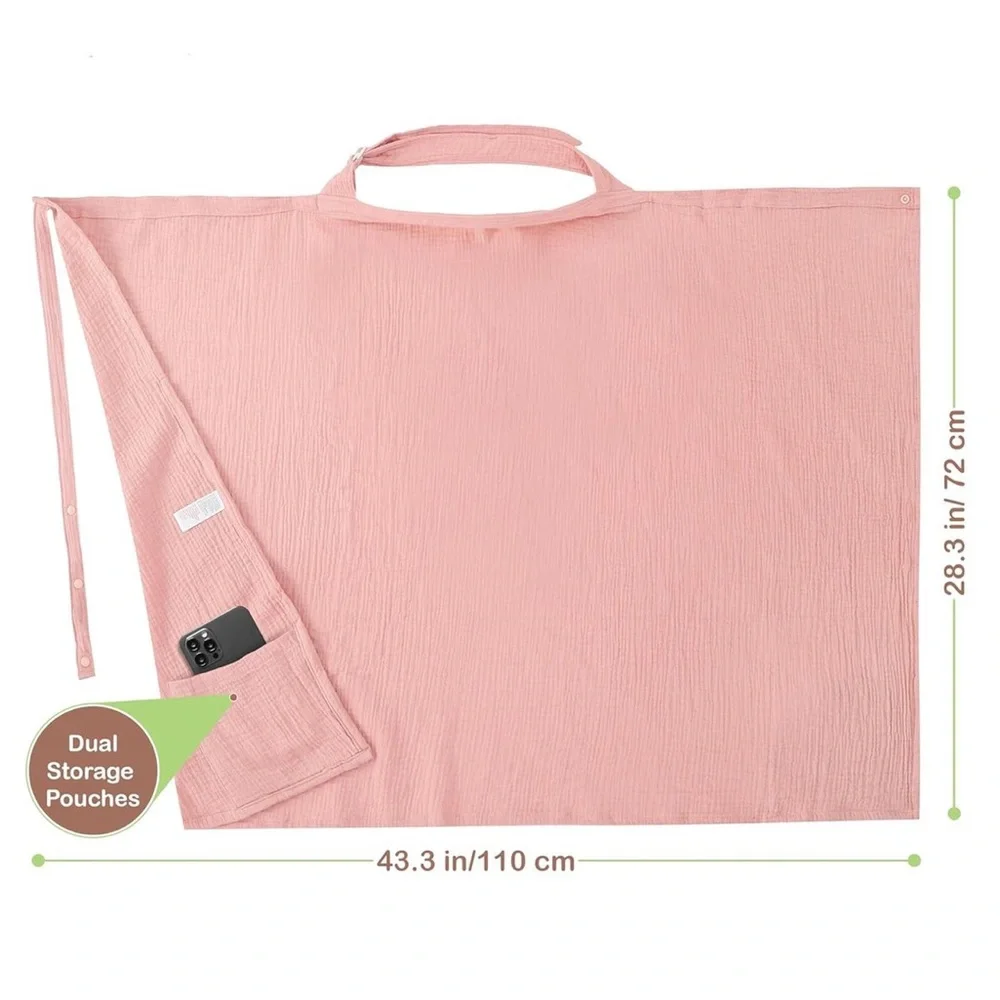 Infancie 100% Organic Cotton Muslin Nursing Cover Pink NEW